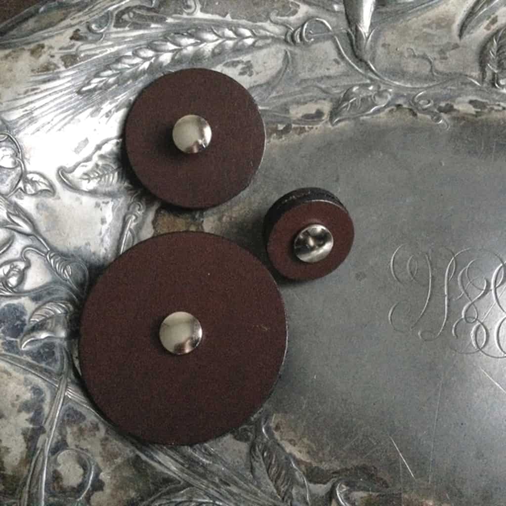 Leather Pedestal Buttons from Jul Designs